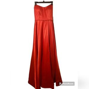 Colors Womens Long Strapless Satin Prom Dress. Size 6.